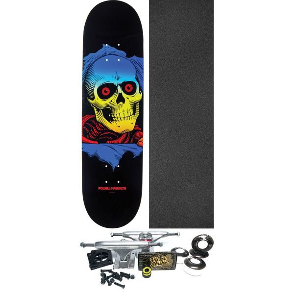 Powell Peralta Ripper Fade Black / Yellow / Blue / Red Skateboard Deck - 8.5" x 32.08" - Complete Skateboard Bundle